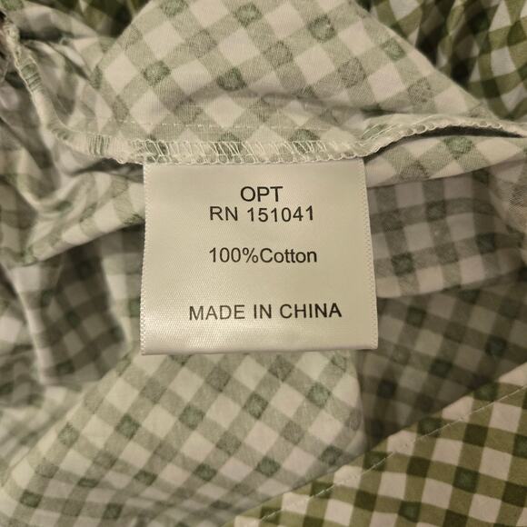 o.p.t NWOT Square Neck Smocked Maxi Dress‎ Green Gingham Size Large - Picture 9 of 9